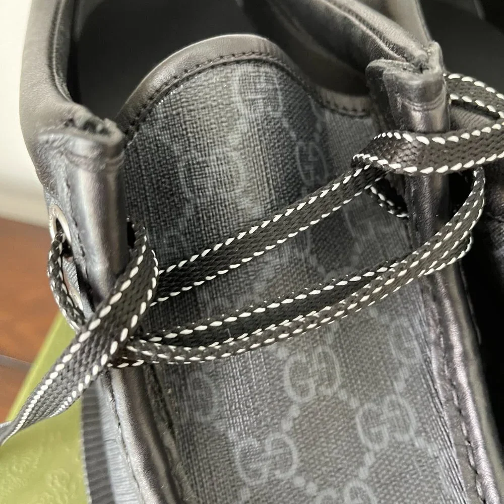 Gucci 674367 Men's Black‎ Maxi GG Supreme Lace-up Shoe, Gucci sz. 7